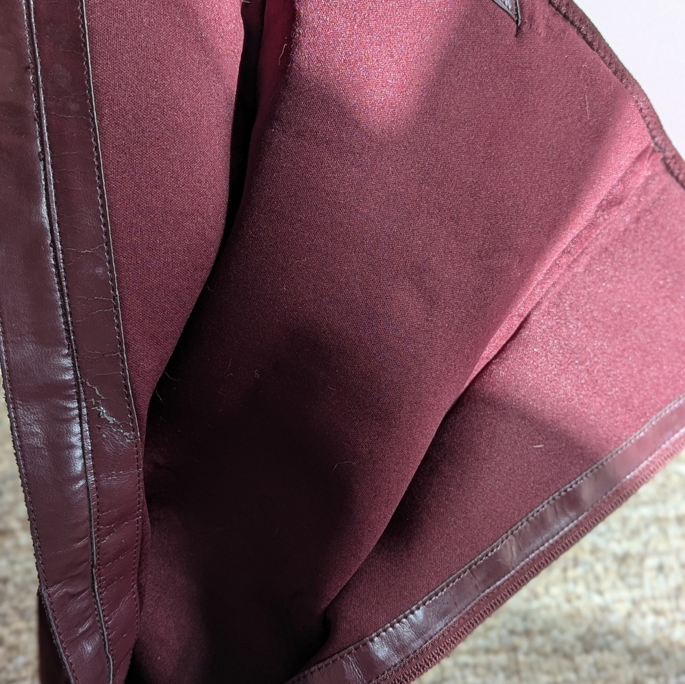 Burgundy Wine Boots 8 M Faux Suede knee high pointy toe ruching stretch heeled - Picture 6 of 11